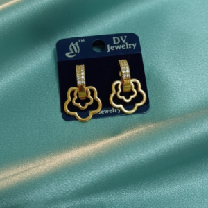 Golden Floral Designer Earrings for Women