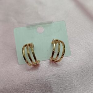 Wide Triple Hoop Earrings